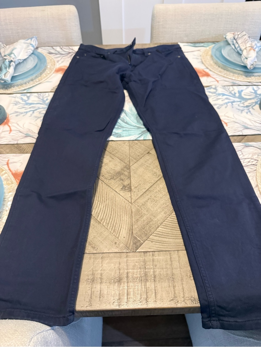 Banana Republic Traveler Navy Slim Straight Jeans